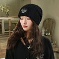 thumbnail image 5 of Warm thick knit solid color all-matching woolen hat fashion earwarmers pile hat, 5 of 5