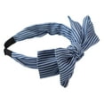 thumbnail image 6 of Unique Bargains 1 Pcs Double Bow Knot Headband Fashion Hairband for Women Deep Blue Stripe Pattern 1.34 Inch Wide, 6 of 7