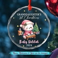 thumbnail image 2 of Granddaughter's 1st Christmas Glass Ornament 2025, Personalized Polar Bear Granddaughters Xmas Ornaments, Custom Year Name Loved Granddaughter Glass Ornaments, Granddaughter 1st Xmas Ornament Gifts, 2 of 6