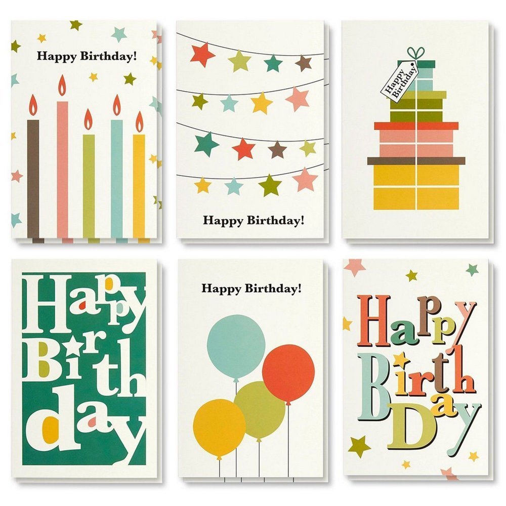 48Count Happy Birthday Photo Cards Assortment with Envelopes Bulk Box