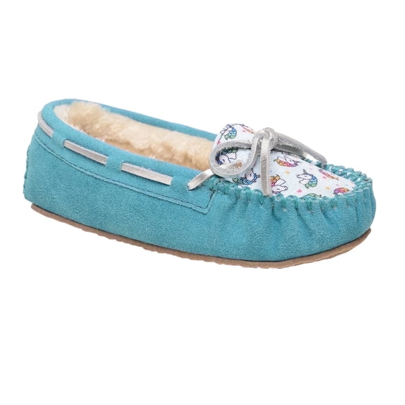 Minnetonka Cassie Slippers for Kids, Unicorn Turquoise 10 Little Kid