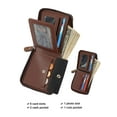 thumbnail image 5 of Luxtrada Genuine Leather Wallet Coin Pocket for Men Large Capacity ID Window Card Case with Zip (Brown), 5 of 9