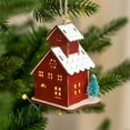 thumbnail image 5 of Christmas Ornaments Houses,Christmas Gingerbread House Ornament,House Hanging Ornaments for Christmas Tree Decorations, Christmas Hut Ornament Glowing Cabin Wooden Christmas House Desktop Ornament, 5 of 7
