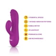 thumbnail image 5 of Viben Jolie Mini Rechargeable Splashproof Silicone Ridged Dual-Motor Rabbit Vibrator, Berry, 5 of 6
