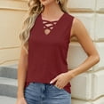 thumbnail image 6 of Mittory Womens Plus Size Sleeveless Shirts Summer Tank Tops V Neck Criss Cross Tee Tunics, 6 of 7