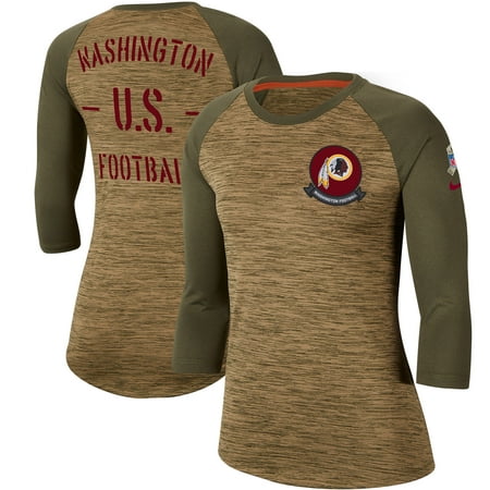 Washington Redskins Nike Women's 2019 Salute to Service Legend Scoopneck Raglan 3/4 Sleeve T-Shirt -