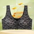 thumbnail image 5 of DDAPJ pyju Lace Bralettes for Women Scalloped V Neck Wireless Bra Full Coverage Snap Closing Bras Seamless Push Up Bra Comfortable Everyday Underwear Black M, 5 of 6