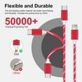 thumbnail image 3 of 3-Pack USB C Charger Cable, LED Light Up USB A to USB C Cable 3A Fast Charging Type C Cord for Most Type C Device (3.3ft,Blue+Red+Green), 3 of 7