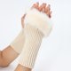 thumbnail image 3 of 2 pares de guantes peludos sin dedos con orificio para el pulgar, calentadores de brazos de punto, mitones para mujeres, para escribir, enviar mensajes de texto y conducir., 3 of 9