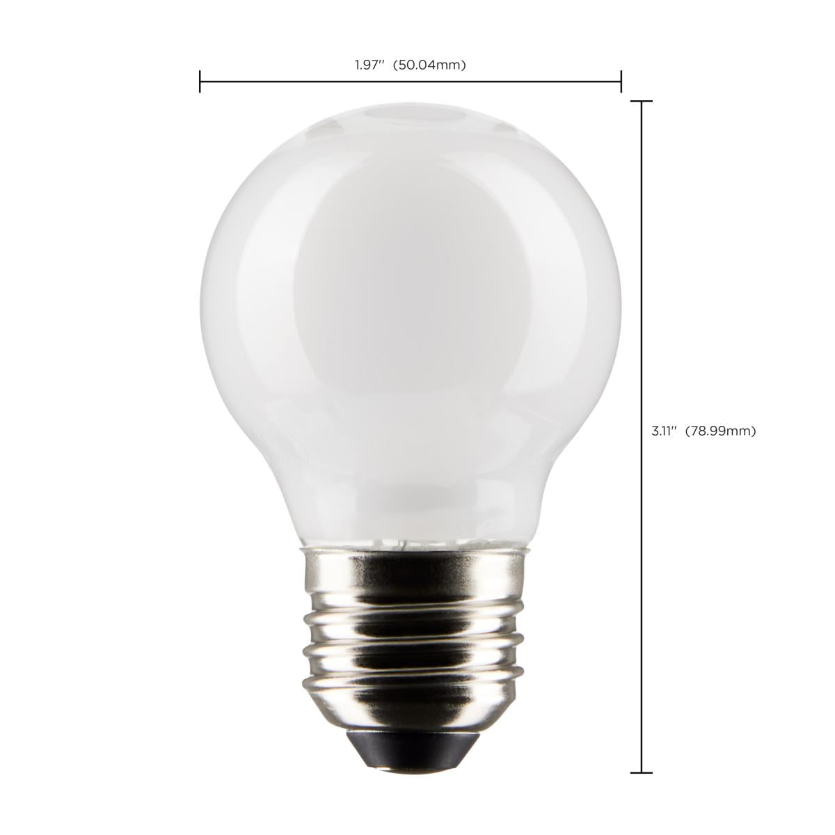 Satco S21224 G16.5 Globe LED Filament Light Bulbs 5.5W 120V 3000K 90+CRI E26 Medium Base Frosted Dimmable (6 Pack)