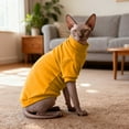 thumbnail image 3 of Pet's Clothes Christmas Sphynx Cat Turtleneck Sweatshirt Soft Warm Hairless Cat Sweater For Indoor Outdoor Stylish Pullover Apparel For Sphynx Cats (Color Size), 3 of 4