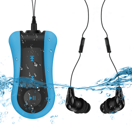 AGPTEK Waterproof MP3 Player 8GB with Clip, IPX8 Underwater Headphone for Running, Swimming, Shuffle (Best Waterproof Ipod Shuffle)