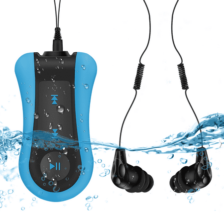 Headphones Mp3 Player AGPTEK Waterproof MP3 Player 8GB with Clip, S12 Comes IPX8 Underwater Headphone for Running, Swimming, Shuffle Mode ()