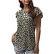 thumbnail image 1 of Verano Mujer Casual Camiseta Impreso O-cuello Volante Manga corta Jersey Blusa Tops Fridja bn5587, 1 of 9