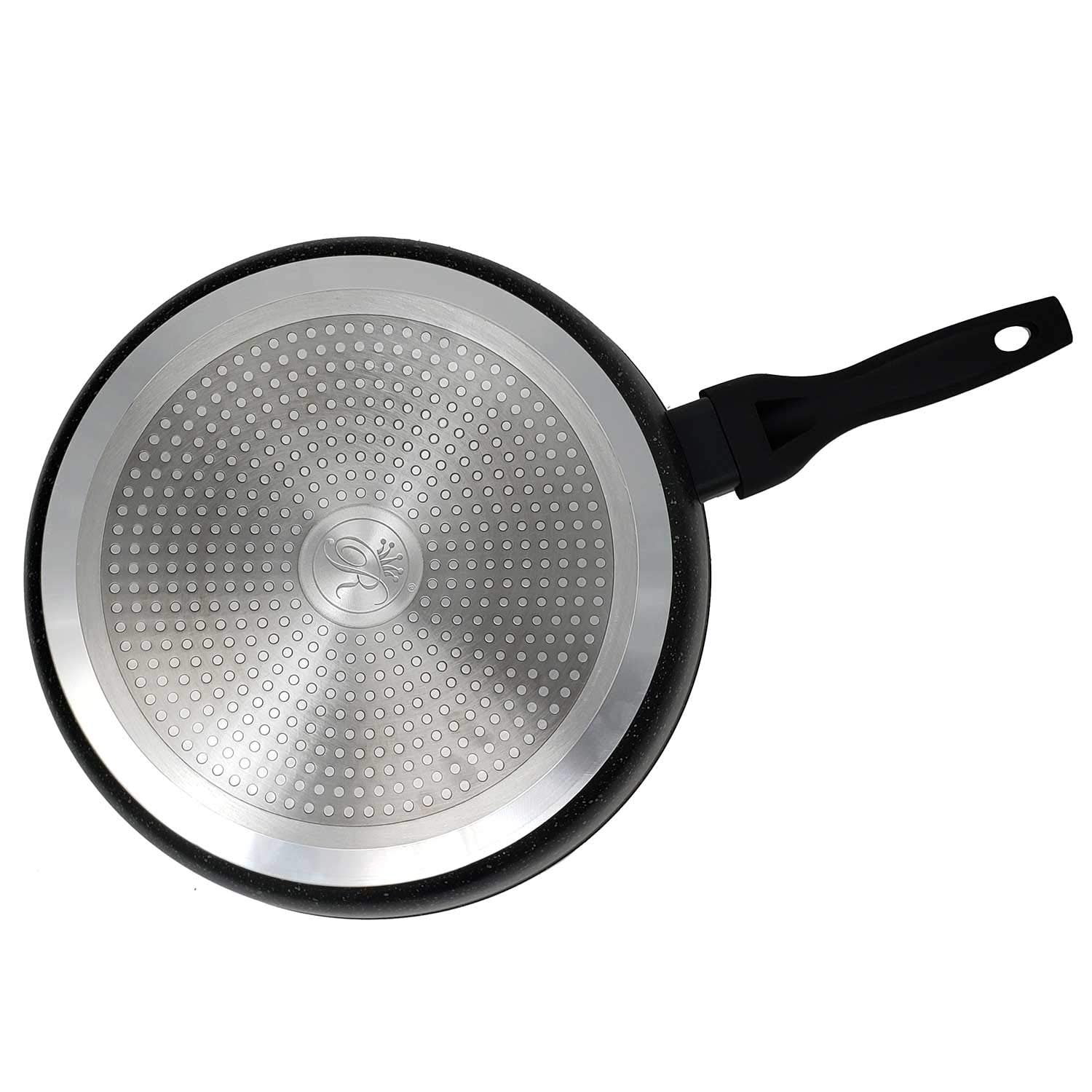 Cook N Home 10 .5-inch Aluminum Nonstick Marble coating Saute Skillet Pan  with Lid 02703 - The Home Depot