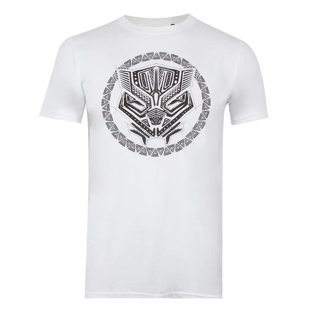Black Panther - Camiseta Logotipo para Hombre (Blanco, Negro)