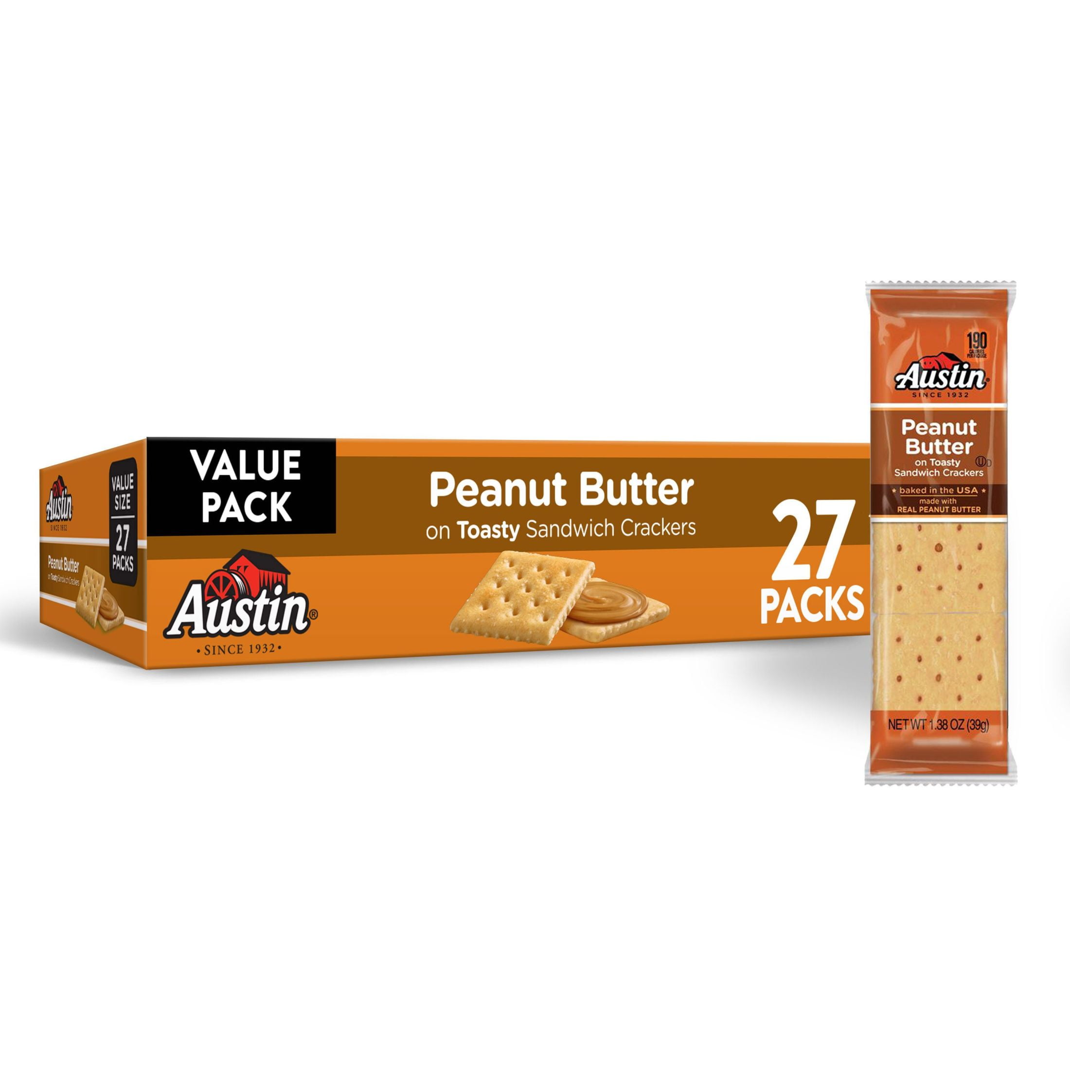 Austin Peanut Butter on Toasty Sandwich Crackers, 37.2 oz, 27 Count