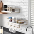 thumbnail image 4 of Repisas para Baño，Juego de 2 Repisas Flotantes de Pared，Repisas Flotantes，Estante de Almacenamiento para Baño Cocina Cuarto Estar Oficina Dormitorio, 4 of 4