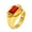 Gold, variant on PAURO Gemstone Rings for Women Red Square Silver Gold Plated Stainless Steel Flower Elegant Statemen Personalized Vintage Dainty Jewelry Silver Size 6