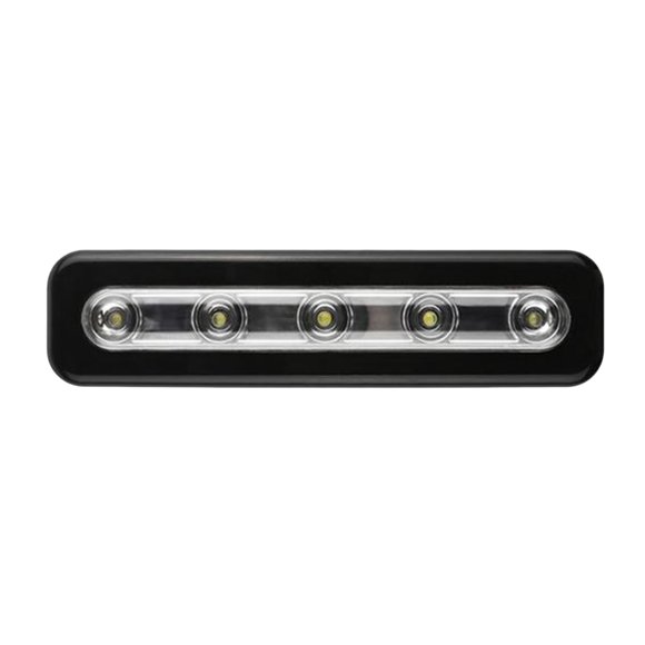 CIMAXIC Wireless Motion Sensor Cabinet Stairs Light Lamp Under Cabinet Wardrobe Cupboard Showcase LED Lights Closet Lights Stick-on Anywhere Battery Operated 5 LED Night Light Bar (Black)