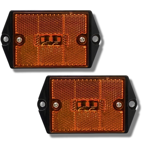 3-LED Marker Light Reflectorized Lens Surface Mount 2-4/5" Rectangular Amber, 2