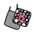 thumbnail image 2 of Carolines Treasures CJ1038-KPTHD Letter K Initial Monogram - Polkadots and Pink Pair of Pot Holders, 7.5HX7.5W,, 2 of 2
