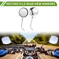 thumbnail image 2 of Espejos retrovisores universales de motocicleta Unique Bargains, espejo lateral ajustable, metal ABS, 1 juego, tono plateado cromado, forma redonda M10, 2 of 7