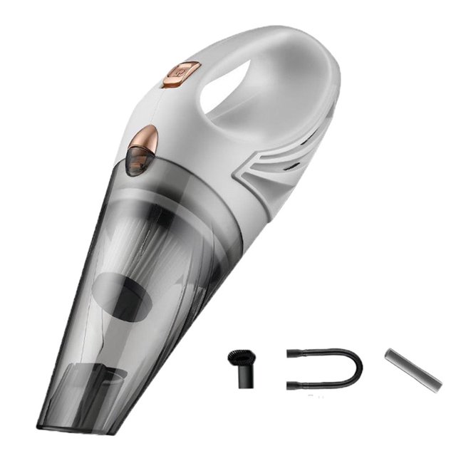 Aspiradora De Mano 1PC, Tecnología De Carga Rápida Recargable Con Succión Fuerte, Mini Aspiradora Para La Limpieza para hogar Y El Automóvil, oro and rosa Blanco BLESIY Aspiradora de mano para automóvil