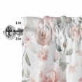 thumbnail image 4 of Pink Rose Rod Pocket Curtain Valance, Modern Simple Romantic Flowers Floral Leaves Farmhouse Window Valance for Living Room, Bedroom, Kitchen 60"W x 18"L, 4 of 9