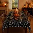thumbnail image 4 of Sulaicai Halloween Disposable Plastic Tablecloth, 54" x 108" Pumpkin Ghost Skull Pattern Rectangular Table Cover, Waterproof Table Cloth for Holiday Party Decorations, 4 of 5
