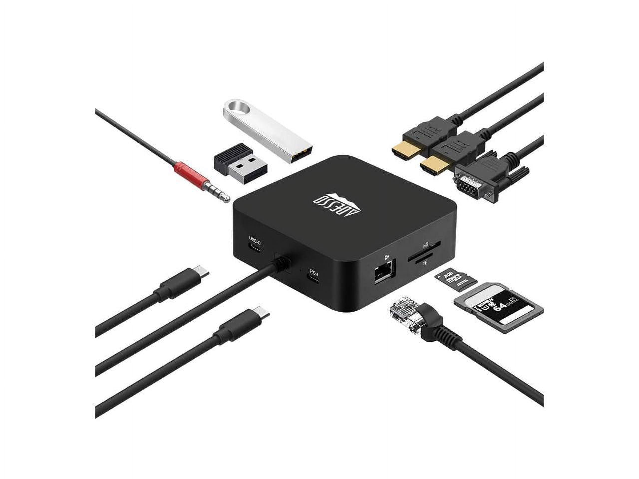 Adesso 11 in USB-C Multiport Docking Station(TAA Compliant), Black