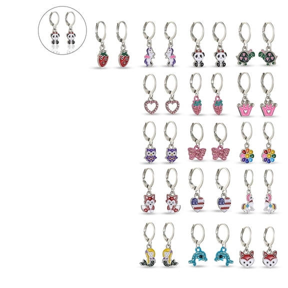 Women Earrings Cute Earrings Animal Strawberry Crown Earring Set Gifts for Women 16 Pairs