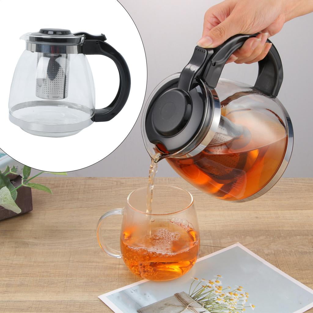 1500ml Glass Teapot Transparent Heat Resistant Tea Kettle Loose
