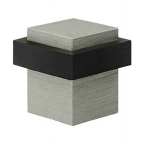 1.37 in. Square Universal Floor Bumper, Satin Nickel - Solid Brass