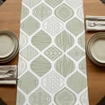 thumbnail image 5 of Table Runners 90 Inches Long Dress Scarves, Sage Green Geometric Farmhouse Coffee/Dining/Kitchen Table Runner for Living Room, Moroccan Chic Abstract Plaid Art 13x90 Inch, 5 of 9