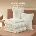 thumbnail image 3 of Fluffy Comforter Set Queen - Super Soft Faux Fur Bed Set Cream White, Warm Plush Fleece Winter Bedding, 3 Pieces, 1 Shaggy Fuzzy All Seasons Queen Size Comforter with 2 Pillowcases, 3 of 5