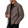 thumbnail image 6 of gzxflxpge Corduroy Jacket for Men Causal Regular Fit Snap Button-Up Plaid Coat Retro Long Sleeve Lapel Collared Fall Winter Outwear with Pockets Beige 2XL, 6 of 9