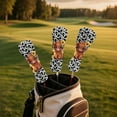thumbnail image 3 of Yuyamidu Highland Cow Golf Club Covers Driver Headcover Hybrid Headcover Fairway Wood Head Covers Cow Print Sunflowers Golf Headcovers PU Leather Golf Headcovers for Clubs, 3 of 8