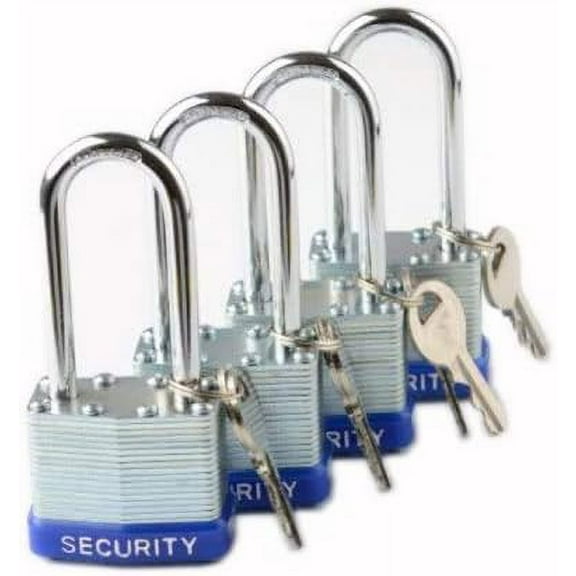 4 Laminated Padlock (Long Shank - Key Alike)
