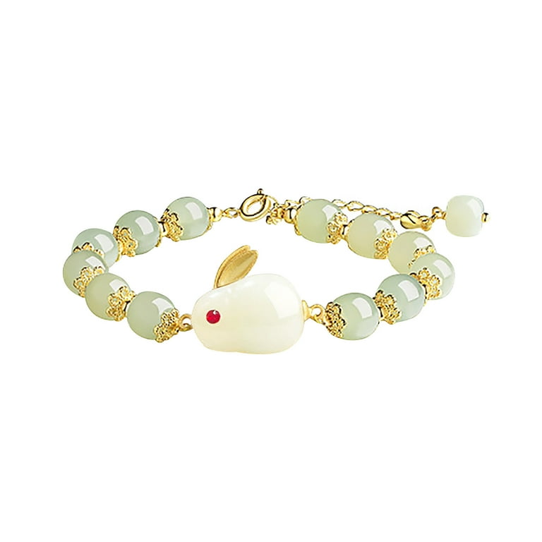 Beautiful 18K Gold Plated cute crystals bunny rabbit link chain Bracelet