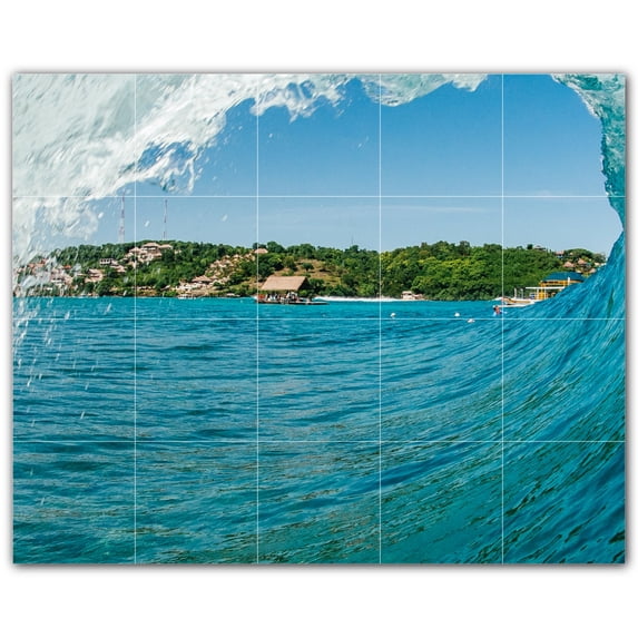 Picture-Tiles.com: Waves Ceramic Tile Wall Mural WAL501150-54XL. 60"W x 48"H using (20) 12" x 12" Ceramic Tiles-Satin Finish