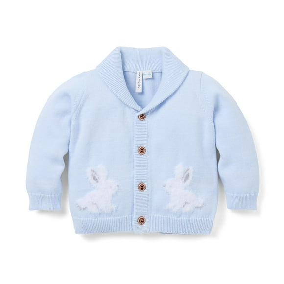 Janie and Jack Cardigan Col Châle Lapin pour Bébés Garçons (Bébé), Bleu