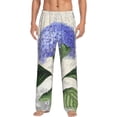 thumbnail image 2 of Goofa Vintage Flower Printed Soft Pajama Pants for Men, Wide Leg Comfy Casual Lounge Yoga Pants-Medium, 2 of 9