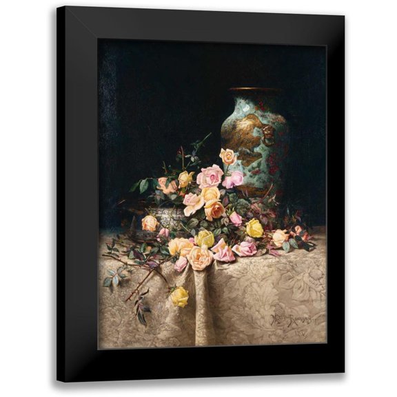 Ramsey, Milne 12x14 Black Modern Framed Museum Art Print Titled - Still Life with Roses