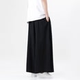 thumbnail image 3 of Style Harajuku Linen Cotton Linen Pants Man Japanese Kimono Pants Male Streetwear Summer Retro Wide-leg Loose Trousers, 3 of 6