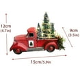thumbnail image 2 of Red Christmas Truck, Little Red Truck Christmas Decor with 2 Mini Christmas Trees and LED String Lights, Red Metal Pickup Truck Car Model for Christmas Decorations Table Top Decor, 2 of 7