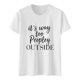 thumbnail image 3 of Gibobby Playera de Verano para Mujer Camiseta manga corta con cuello redondo para mujer It's Way Too Peopley Outside Camiseta con estampado letras diver(Blanco,CH), 3 of 4