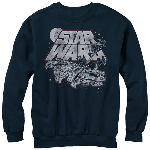 Men's Star Wars Millennium Falcon TIE Advanced  Sweatshirt Navy Blue Small