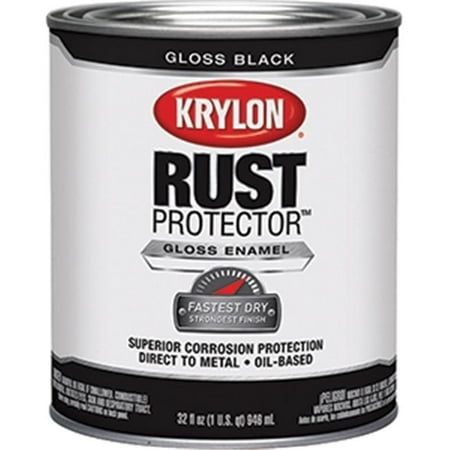 UPC 724504692010 product image for Krylon Rust Protector Gloss Enamel, Black, 1 Quart | upcitemdb.com