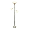 thumbnail image 2 of Elegant Designs 3 Light Floor Lamp with Scalloped Glass Shades, Brushed Nickel, 2 of 7